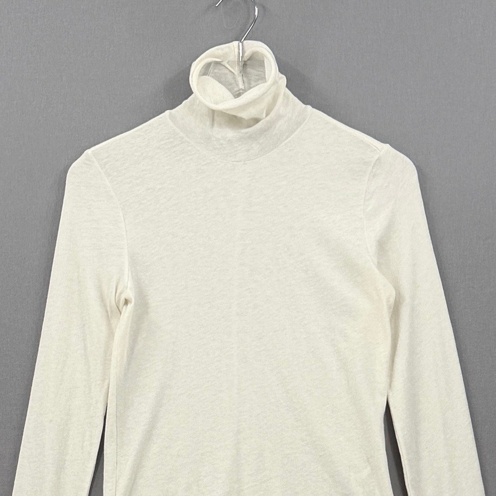 ENZA COSTA Cashmere New Classic Turtleneck Top Women Small Cream Long Sleeve NEW - Picture 7 of 15